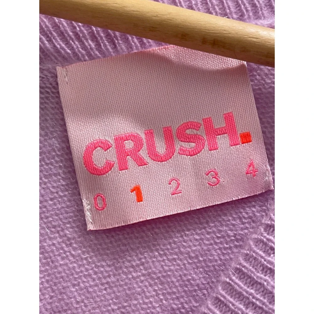 Crush Cashmere Lilac Purple Reversible V-Neck Scoop Neck Sweater Womens Size‎ 1